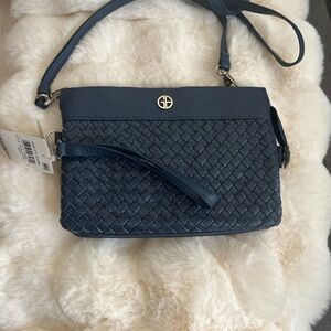 Leather Gianni Bernini small cross body and or wristlet New with tags